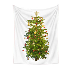 Lofaris Gold Star Balls Christmas Tree Tapestry Wall Hanging
