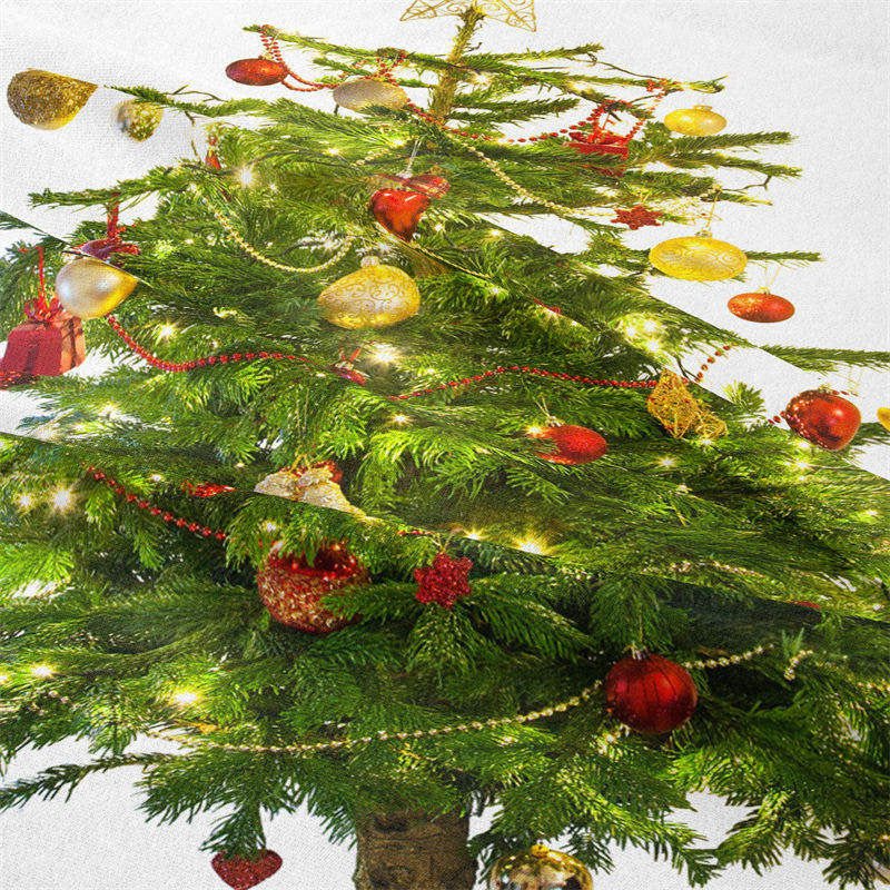 Lofaris Gold Star Balls Christmas Tree Tapestry Wall Hanging