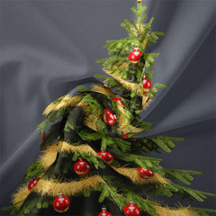 Lofaris Gold Tassel Red Balls Tree Christmas Wall Tapestry