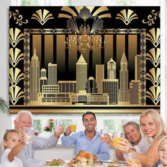 Lofaris Gold The Great Gatsby Adult Birthday Party Backdrop