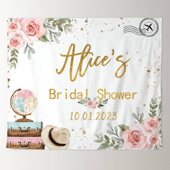 Lofaris Gold Traveling Air Plane Adorable Bridal Shower Backdrop