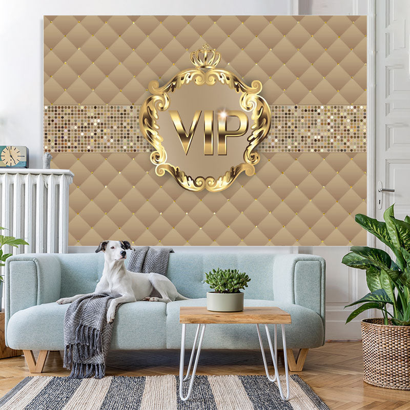 Lofaris Gold Vip With Crown Birthday Party Backdrop For Woman