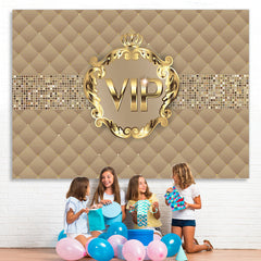 Lofaris Gold Vip With Crown Birthday Party Backdrop For Woman
