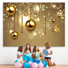 Lofaris Golden bokeh Hexagonal star golden globe Photo backdrop