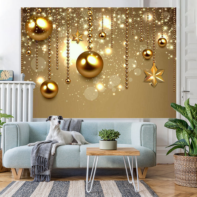 Lofaris Golden bokeh Hexagonal star golden globe Photo backdrop