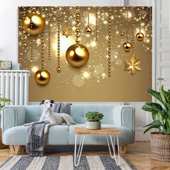 Lofaris Golden bokeh Hexagonal star golden globe Photo backdrop