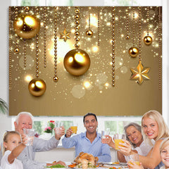 Lofaris Golden bokeh Hexagonal star golden globe Photo backdrop