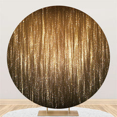 Lofaris Golden Bright Glitter Round Black Birthday Backdrop