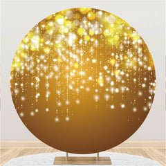 Lofaris Golden Glitter Bokeh Simple Circle Birthday Backdrop