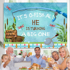 Lofaris Gone Finshing Pool Themed Happy 1St Birthday Backdrop