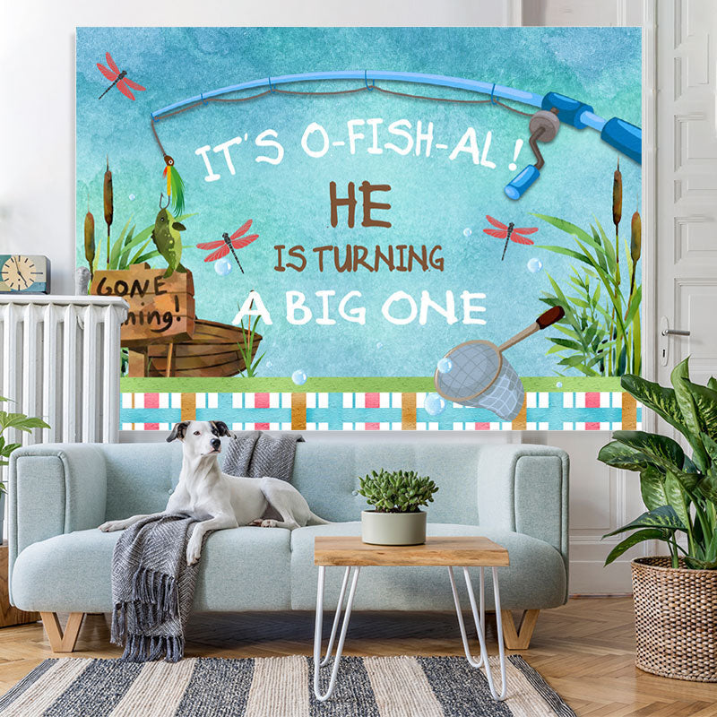 Lofaris Gone Finshing Pool Themed Happy 1St Birthday Backdrop
