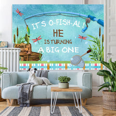 Lofaris Gone Finshing Pool Themed Happy 1St Birthday Backdrop