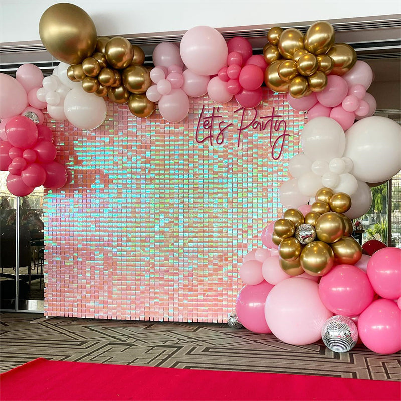 Lofaris Gradient Pink Girlish Shimmer Wall Panels Party Decor For Wedding