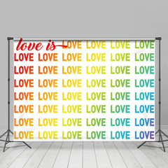 Lofaris Gradient Rainbow Colors With Love Wedding Backdrop