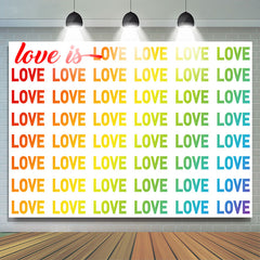 Lofaris Gradient Rainbow Colors With Love Wedding Backdrop