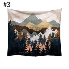 Lofaris Graffiti Abstract Mountain Tree Landscape Wall Tapestry