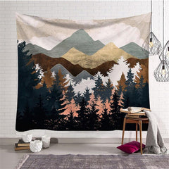 Lofaris Graffiti Abstract Mountain Tree Landscape Wall Tapestry