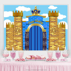 Lofaris Grand Castle With Crown Happy Birthday Backdrop For Kid