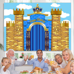 Lofaris Grand Castle With Crown Happy Birthday Backdrop For Kid