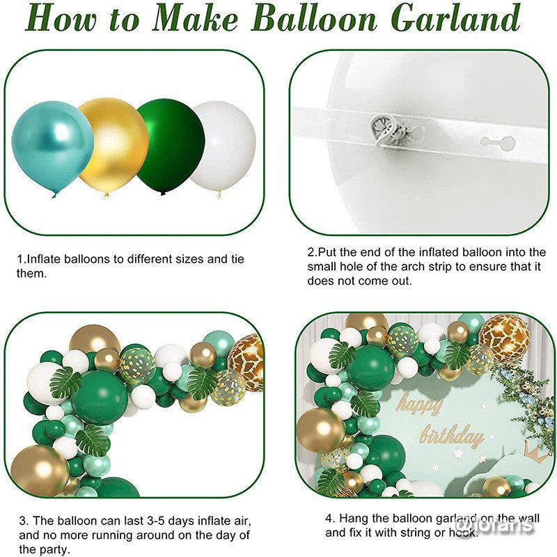 Lofaris Green 91 Pack Balloon Arch Kit | Party Decorations - White | Gold