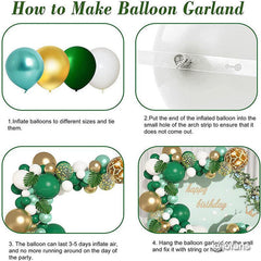 Lofaris Green 91 Pack Balloon Arch Kit | Party Decorations - White | Gold