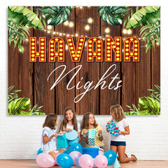 Lofaris Green And Glitter Havana Night Wooden Spring Backdrop