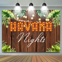 Lofaris Green And Glitter Havana Night Wooden Spring Backdrop