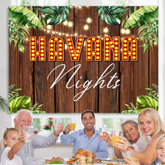Lofaris Green And Glitter Havana Night Wooden Spring Backdrop