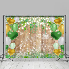 Lofaris Green And Glitter Heart Balloons Valentine’s Day Backdrop