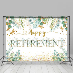 Lofaris Green And Glitter Plants Happy Retirement Backdrop