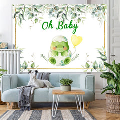 Lofaris Green And Glitter Turtle Themed Baby Shower Backdrop