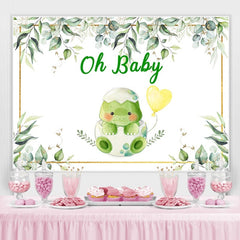 Lofaris Green And Glitter Turtle Themed Baby Shower Backdrop