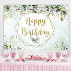 Lofaris Green And Golden Gender Revel Happy Birthday Backdrop