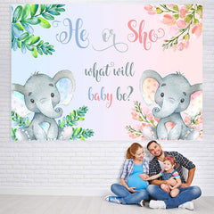 Lofaris Green And Pink Elephant Gender Reveal Baby Shower