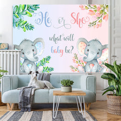 Lofaris Green And Pink Elephant Gender Reveal Baby Shower