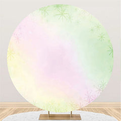 Lofaris Green And Pink Themed Circle Happy Birthday Backdrop