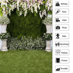 Lofaris Green And White Elegant Plants Backdrop For Spring