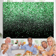 Lofaris Green Bokeh Glitter Black Birthday Party Backdrops
