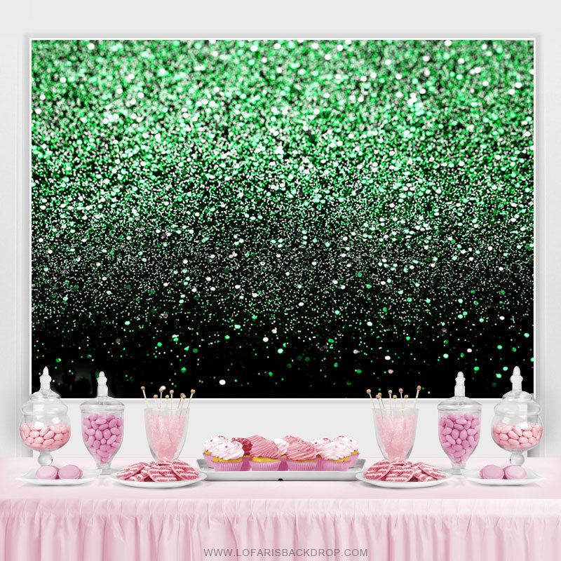 Lofaris Green Bokeh Glitter Black Birthday Party Backdrops