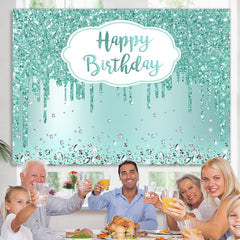 Lofaris Green Bokeh Glitter Diamond Happy Birthday Backdrop