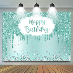 Lofaris Green Bokeh Glitter Diamond Happy Birthday Backdrop
