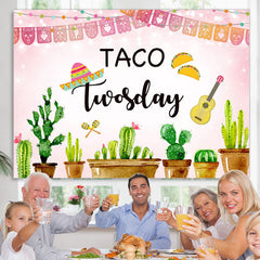 Lofaris Green Cactus And Pink Twosday Backdrop For Birthday