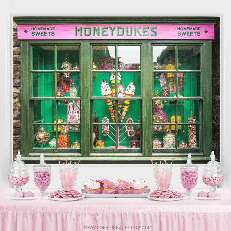 Lofaris Green Candy Land Shop Honeydukes Birthday Backdrop