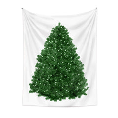 Lofaris Green Christmas Tree White Glitter Wall Tapestry