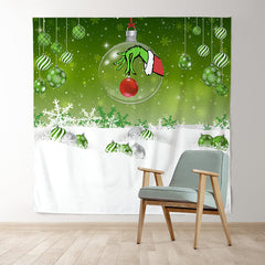 Lofaris Green Christmas With Snowy Winter Snowflake Backdrop