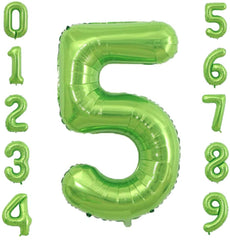 Lofaris Green DIY Number Large Aluminum Foil 40 Inch Balloons for Party