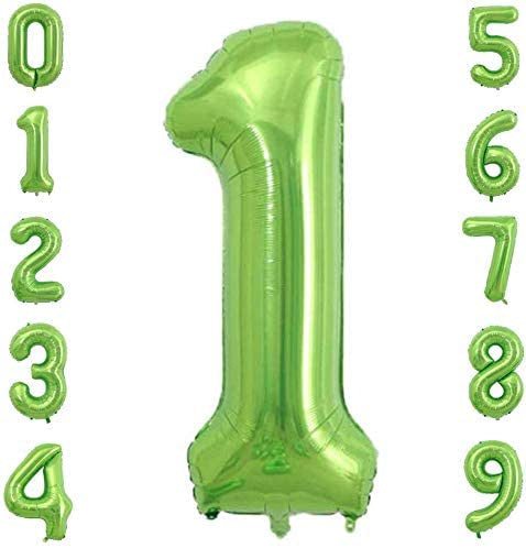 Lofaris Green DIY Number Large Aluminum Foil 40 Inch Balloons for Party