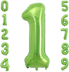Lofaris Green DIY Number Large Aluminum Foil 40 Inch Balloons for Party
