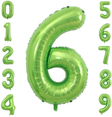 Lofaris Green DIY Number Large Aluminum Foil 40 Inch Balloons for Party