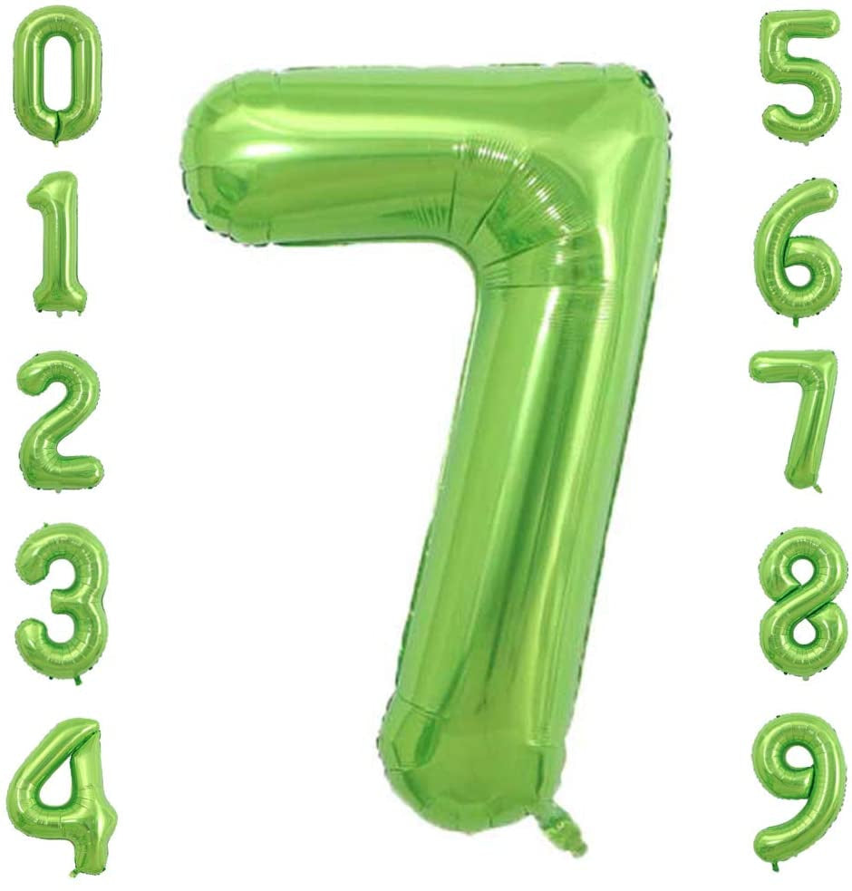 Lofaris Green DIY Number Large Aluminum Foil 40 Inch Balloons for Party